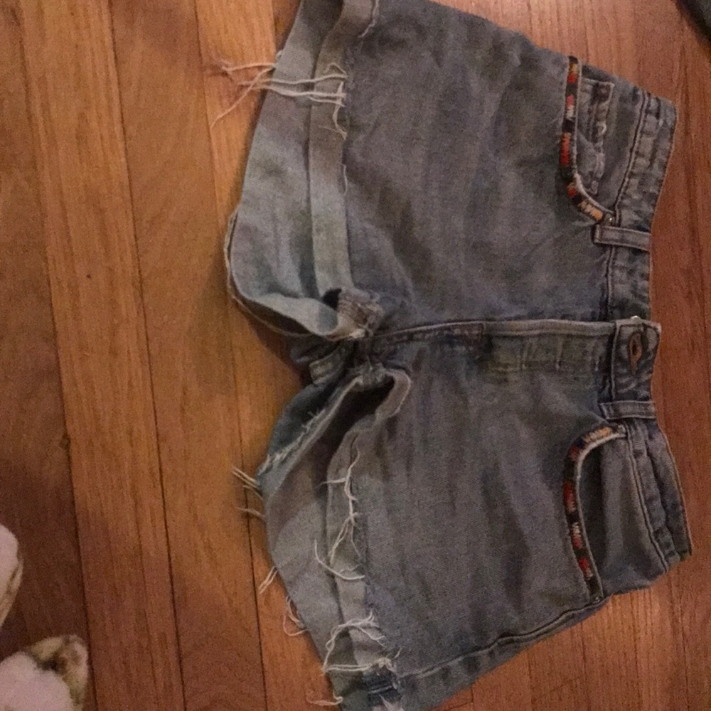 Stitched,Frayed&Fun Button-Up Denim Shorts!